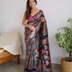 women silk saree with contrast border