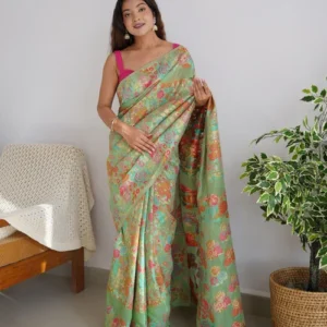 women silk saree with contrast border