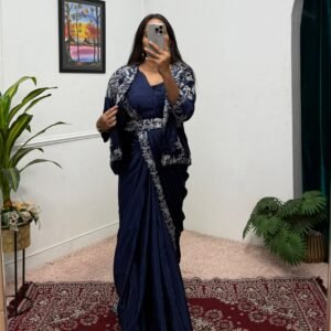 indo western drape saree
