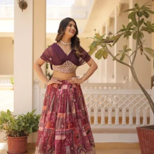 Home Page stylish russian silk floral designer lehenga choli set