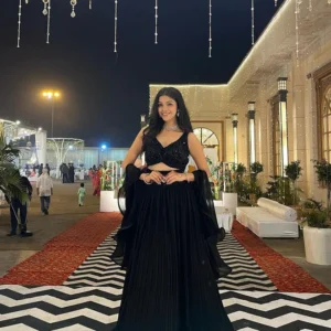 Home Page party wear black lehenga with sequence work blouse | black lehenga for women | wedding outfits for women