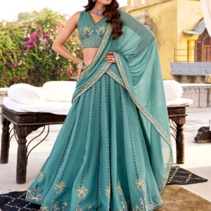 sky blue color chocolate crush chaniya choli