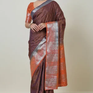 Home Page navy blue woven design art silk saree